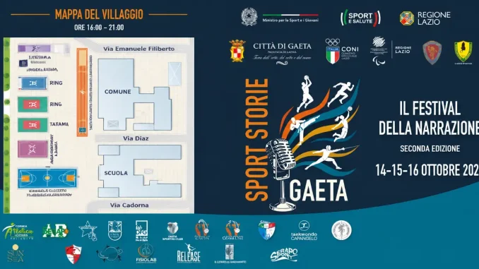 Gaeta ospita dal 14 al 16 ottobre la seconda edizione di Sport Storie Gaeta